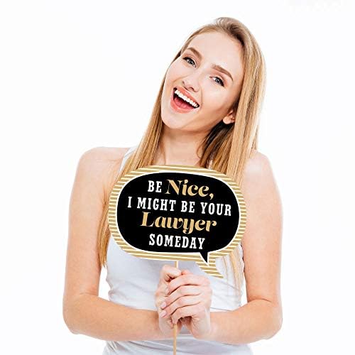 Big Dot Of Happiness Funny Law School Grad - Future Lawyer Graduation Party Photo Booth Props Kit - 10 Piece